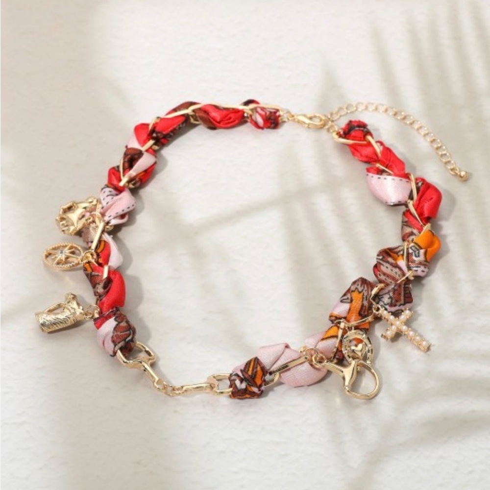 Elegant Red and Gold Women's Necklace